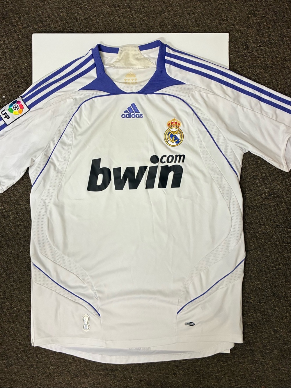 Adidas Real Madrid 2007-08 Home Jersey White Purple Bwin size M